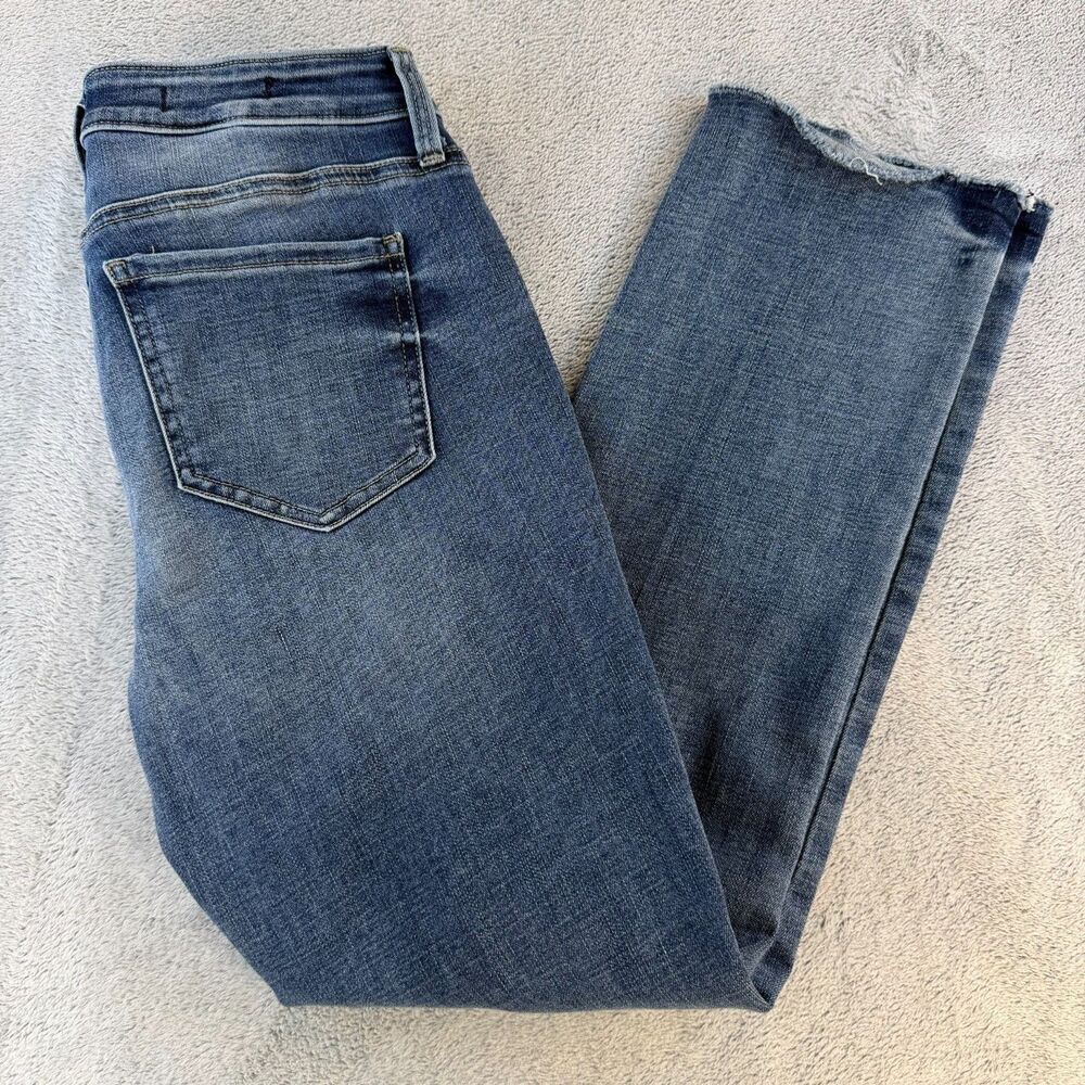 NYDJ Jeans Rockie Slim Women’s 29" Lift Tuck Raw Hem Medium Wash